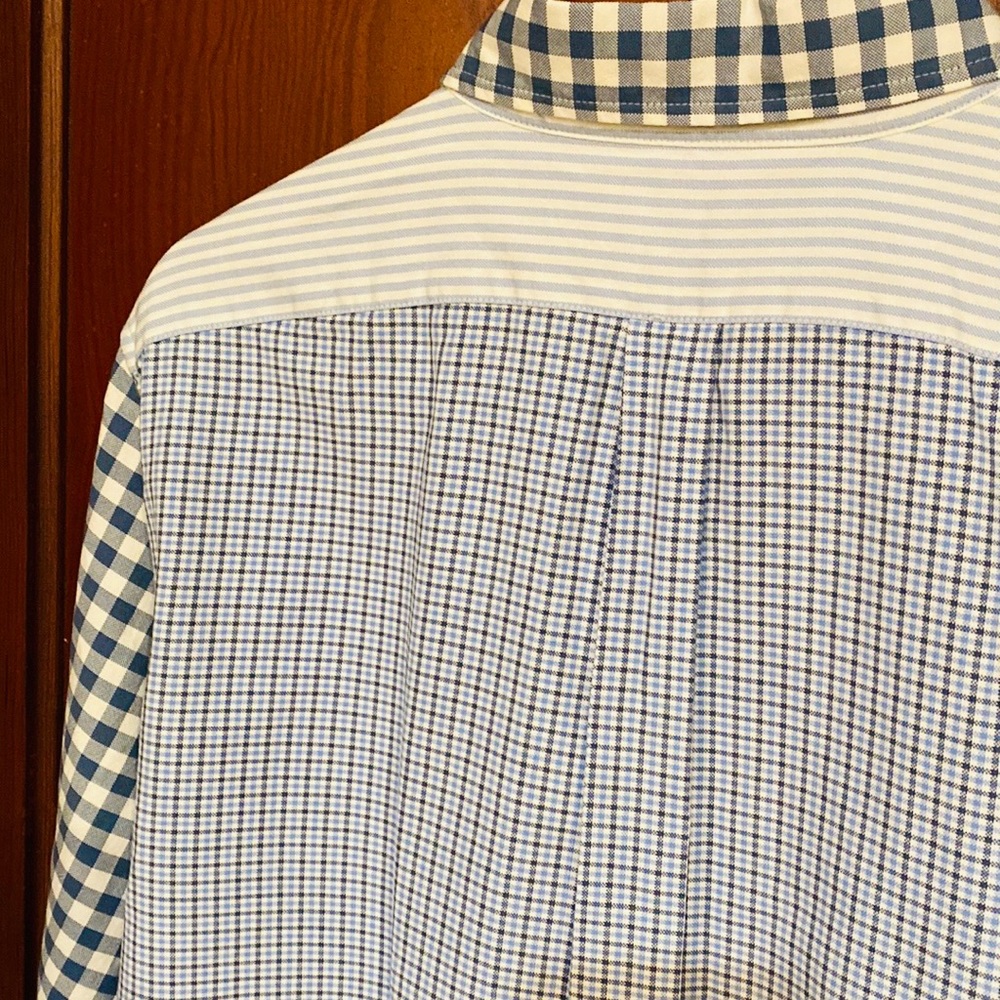 🐳 NWOT Vineyard Vines Slim Fit Tucker Button Down Blue Plaid Stripe Shirt L - Picture 10 of 10